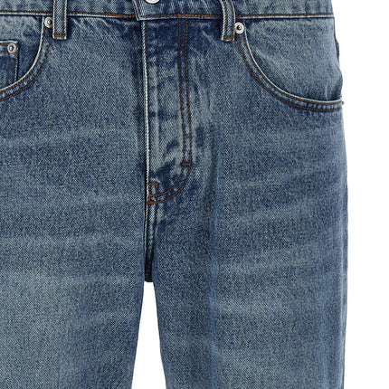 Ami Paris Blue Cotton Straight-Leg Jeans
