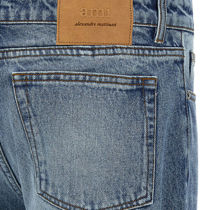 Ami Paris Blue Cotton Straight-Leg Jeans