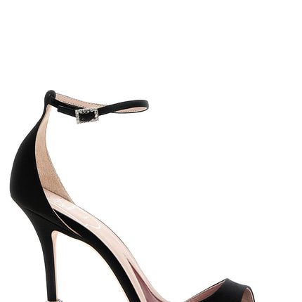 Roger Vivier Black Viscose Stiletto Heel Sandals