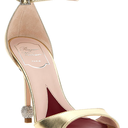 Roger Vivier Gold Calfskin Stiletto Heel Sandals