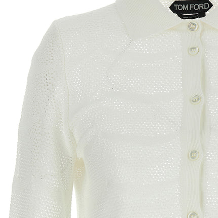 Tom Ford White Cotton Cardigan