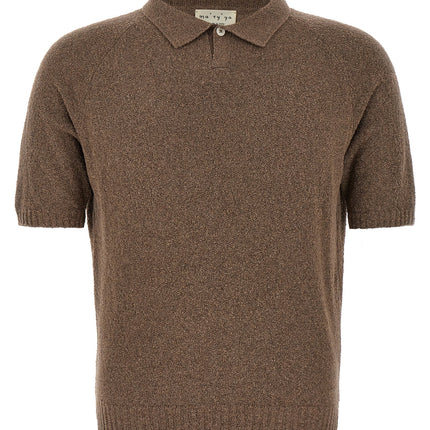 MA'RY'YA Brown Cotton Polo Shirt