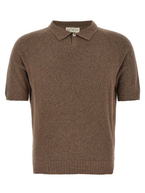 MA'RY'YA Brown Cotton Polo Shirt