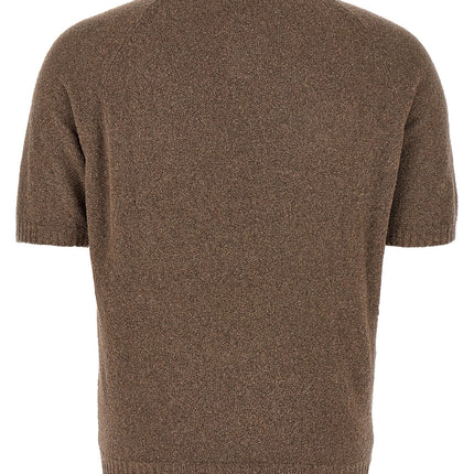 MA'RY'YA Brown Cotton Polo Shirt