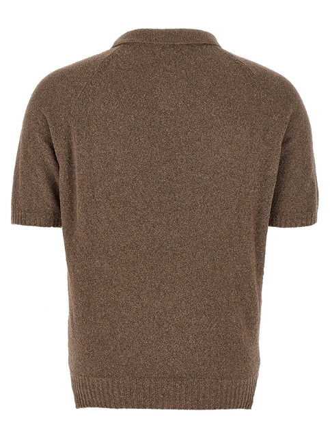 MA'RY'YA Brown Cotton Polo Shirt