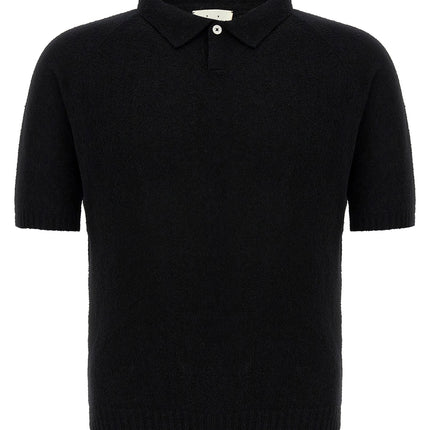 MA'RY'YA Black Cotton Polo Shirt