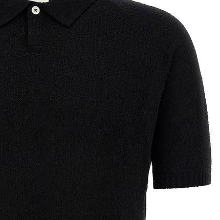 MA'RY'YA Black Cotton Polo Shirt