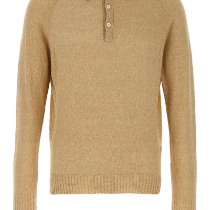MA'RY'YA Beige Cotton Polo Shirt