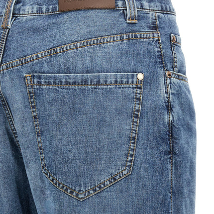 Brunello Cucinelli Blue Cotton Straight-Leg Jeans
