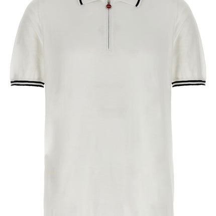 Kiton White Cotton Polo Shirt