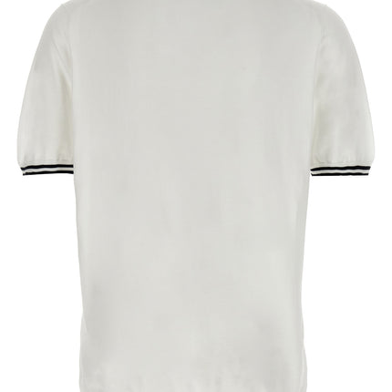 Kiton White Cotton Polo Shirt