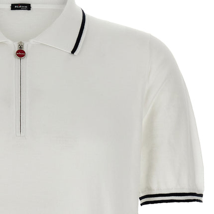 Kiton White Cotton Polo Shirt