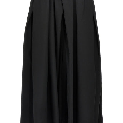 Comme Des Garçons Black Wool Midi Skirt