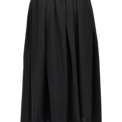 Comme Des Garçons Black Wool Midi Skirt