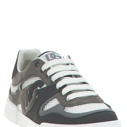 Dolce & Gabbana Gray Calfskin Athletic Sneakers