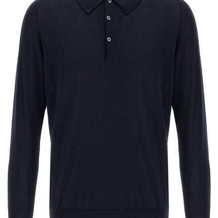 JOHN SMEDLEY Blue Cotton Polo Shirt