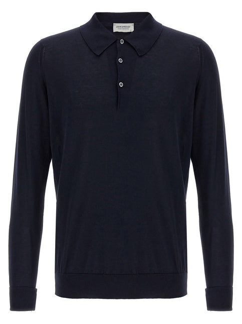 JOHN SMEDLEY Blue Cotton Polo Shirt