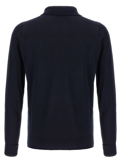 JOHN SMEDLEY Blue Cotton Polo Shirt