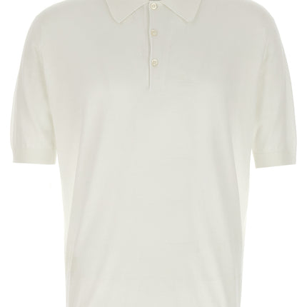 JOHN SMEDLEY White Cotton Polo Shirt