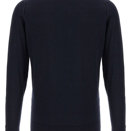 JOHN SMEDLEY Blue Cotton Cardigan