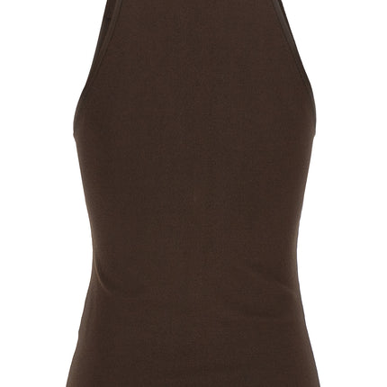 Max Mara Brown Viscose Sleeveles T-Shirt
