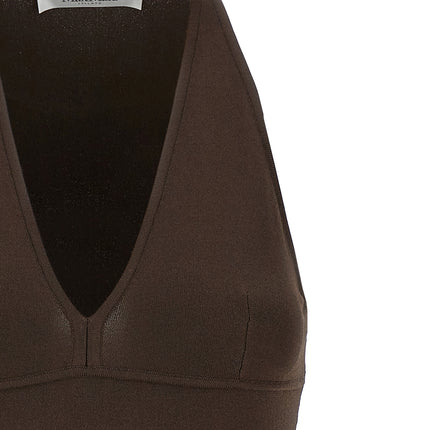 Max Mara Brown Viscose Sleeveles T-Shirt
