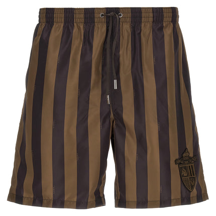 Fendi Brown Polyester Swim Shorts
