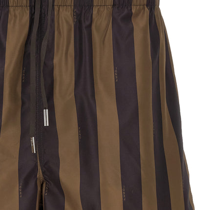 Fendi Brown Polyester Swim Shorts