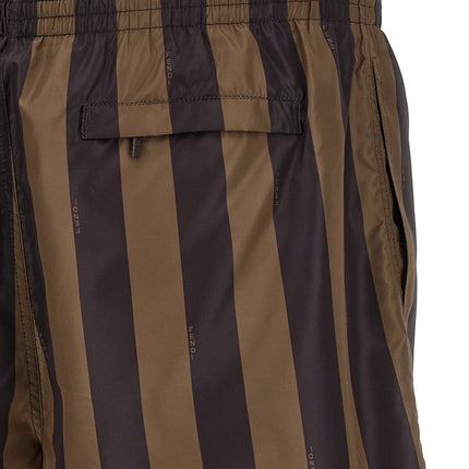 Fendi Brown Polyester Swim Shorts