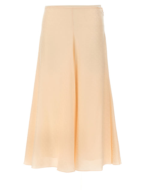 Fendi Multicolor Silk Midi Skirt
