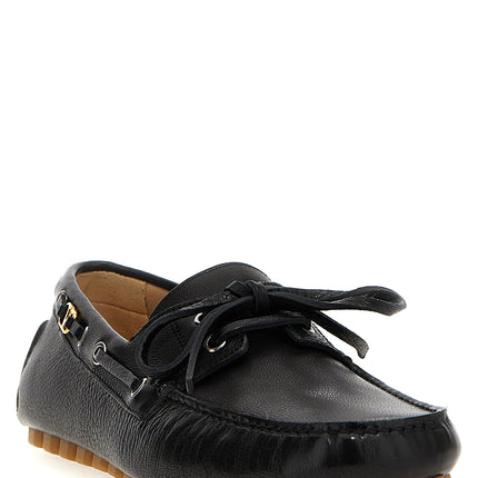 Valentino Garavani Black Buffalo Leather Slip-On Loafers