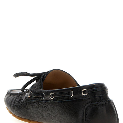 Valentino Garavani Black Buffalo Leather Slip-On Loafers