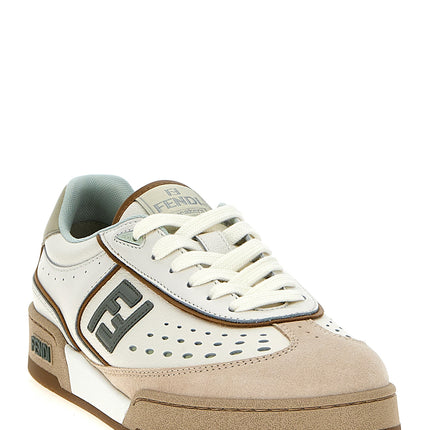 Fendi Beige Leather Sneakers