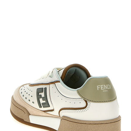 Fendi Beige Leather Sneakers