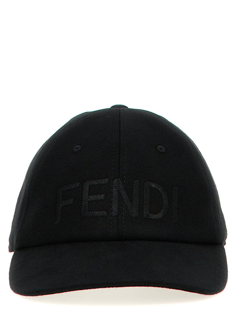 Fendi Black Cotton Cap (Baseball Hat)