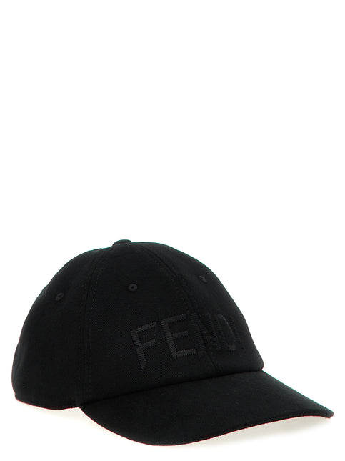 Fendi Black Cotton Cap (Baseball Hat)