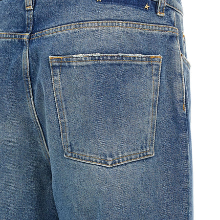 Golden Goose Blue Cotton Straight-Leg Jeans