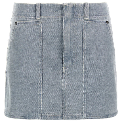 Fendi Gray Cotton Long Skirt