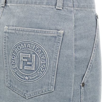 Fendi Gray Cotton Long Skirt