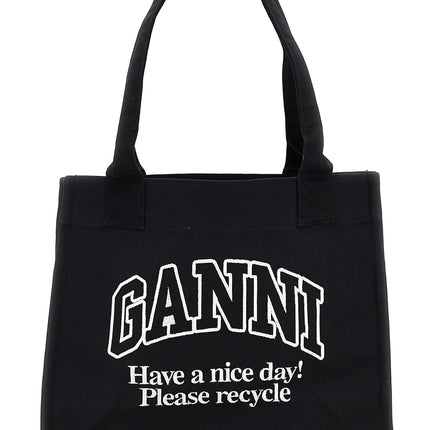 Ganni Bicolor Recycled Cotton Tote Bag