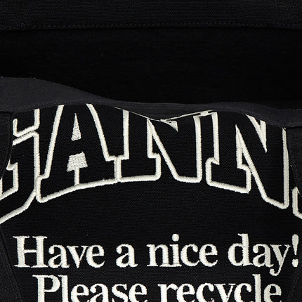 Ganni Bicolor Recycled Cotton Tote Bag