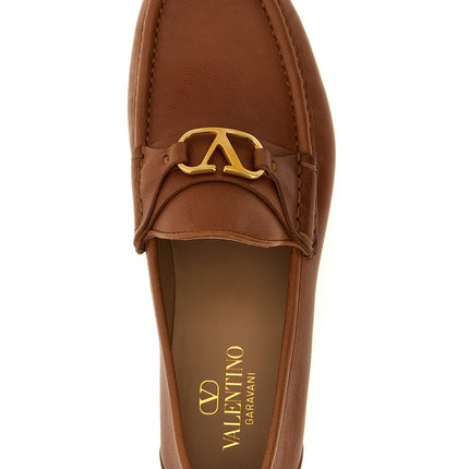 Valentino Garavani Brown Leather Slip-On Loafers