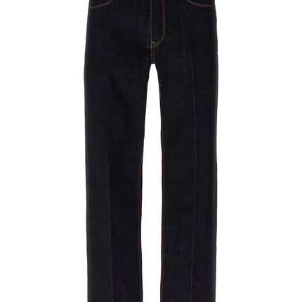 Fendi Blue Cotton Straight-Leg Jeans