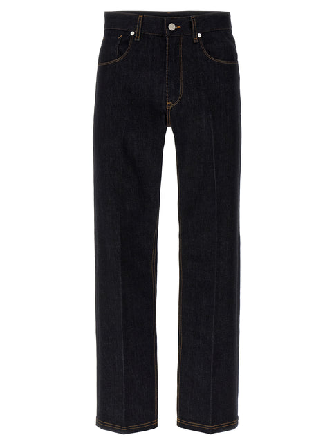 Fendi Blue Cotton Straight-Leg Jeans