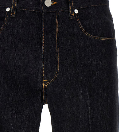 Fendi Blue Cotton Straight-Leg Jeans