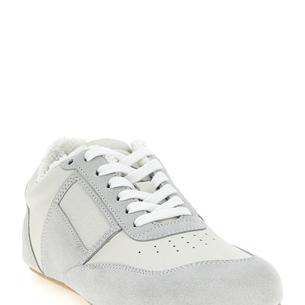 MM6 Maison Margiela Gray Calfskin Athletic Sneakers