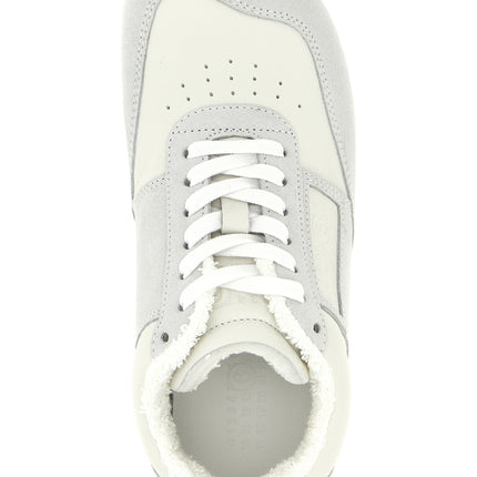 MM6 Maison Margiela Gray Calfskin Athletic Sneakers