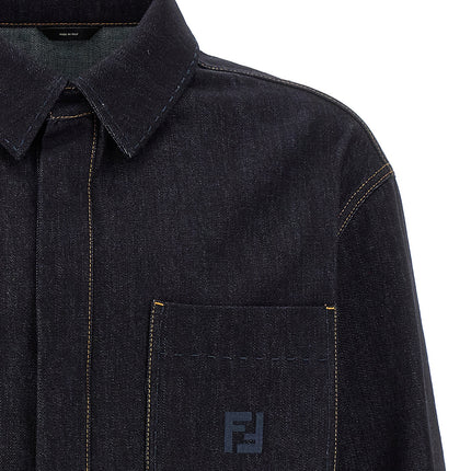 Fendi Blue Cotton Denim Jacket