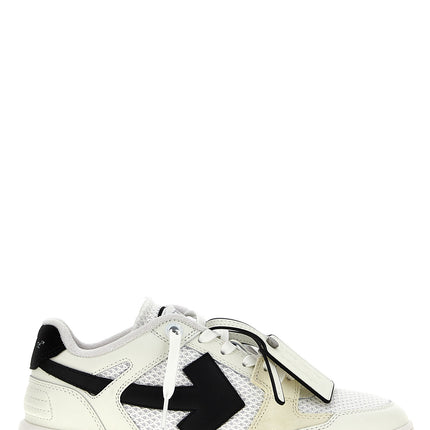Off-White Bicolor Bovine Leather Athletic Sneakers