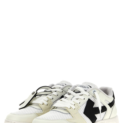 Off-White Bicolor Bovine Leather Athletic Sneakers